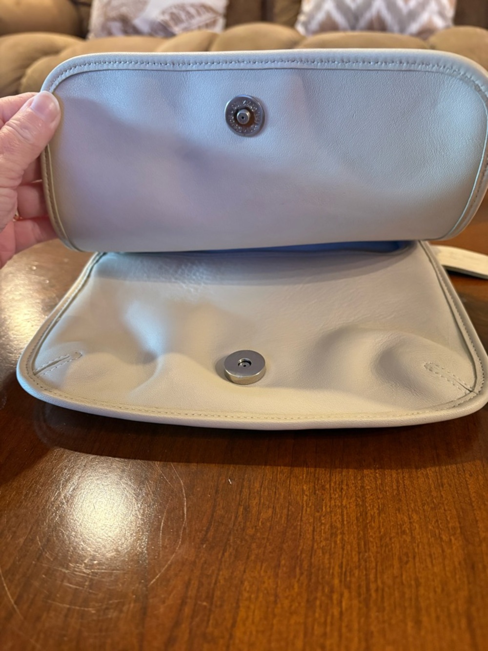 Coach Classic Cream Leather Small Crossbody Bag - Women - Picture 5 of 15